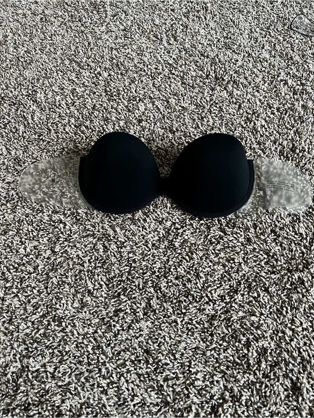 Strapless Adhesive Black Push-Up Bra size B